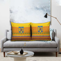 Romania Merry Christmas Pillow Cover Romania Emblem Traditional Folk Art - Polynesian Pride