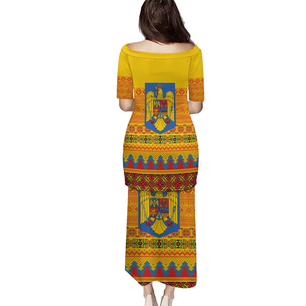 Romania Merry Christmas Puletasi Romania Emblem Traditional Folk Art - Polynesian Pride