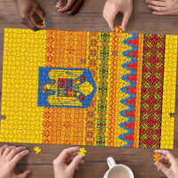 Romania Merry Christmas Puzzle Romania Emblem Traditional Folk Art - Polynesian Pride