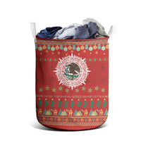 Mexico Merry Christmas Laundry Basket Mexican Cultural Emblem Xmas Style - Polynesian Pride