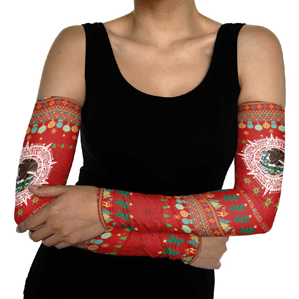 Mexico Merry Christmas Arm Sleeves Mexican Cultural Emblem Xmas Style - Polynesian Pride