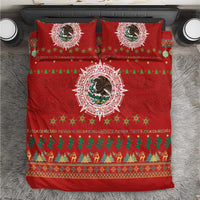 Mexico Merry Christmas Bedding Set Mexican Cultural Emblem Xmas Style - Polynesian Pride