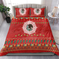 Mexico Merry Christmas Bedding Set Mexican Cultural Emblem Xmas Style - Polynesian Pride
