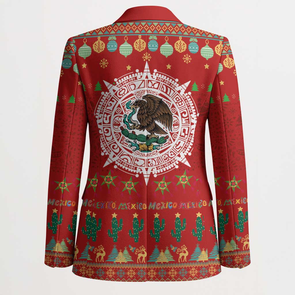 Mexico Merry Christmas Blazer Mexican Cultural Emblem Xmas Style - Polynesian Pride