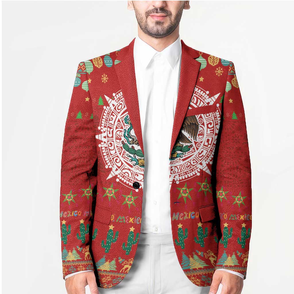 Mexico Merry Christmas Blazer Mexican Cultural Emblem Xmas Style - Polynesian Pride