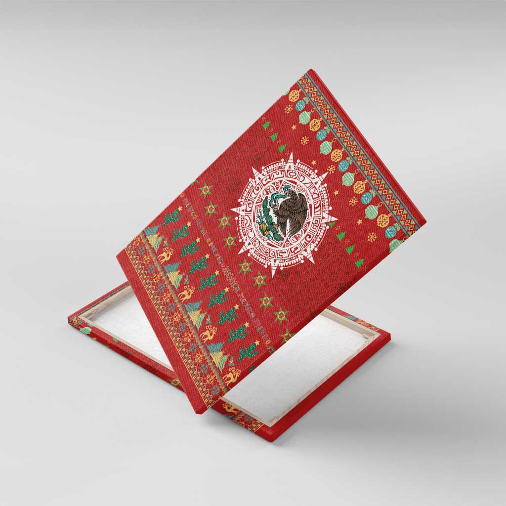 Mexico Merry Christmas Canvas Wall Art Mexican Cultural Emblem Xmas Style - Polynesian Pride