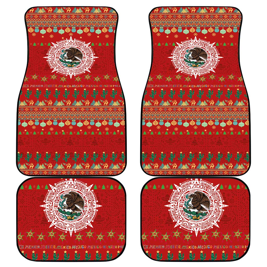 Mexico Merry Christmas Car Mats Mexican Cultural Emblem Xmas Style - Polynesian Pride