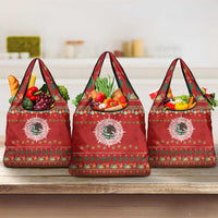 Mexico Merry Christmas Grocery Bag Mexican Cultural Emblem Xmas Style - Polynesian Pride