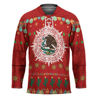 Mexico Merry Christmas Hockey Jersey Mexican Cultural Emblem Xmas Style - Polynesian Pride