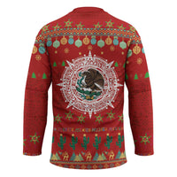 Mexico Merry Christmas Hockey Jersey Mexican Cultural Emblem Xmas Style - Polynesian Pride