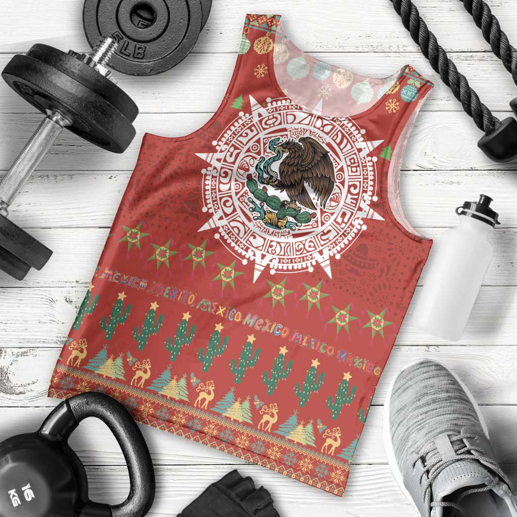 Mexico Merry Christmas Men Tank Top Mexican Cultural Emblem Xmas Style - Polynesian Pride