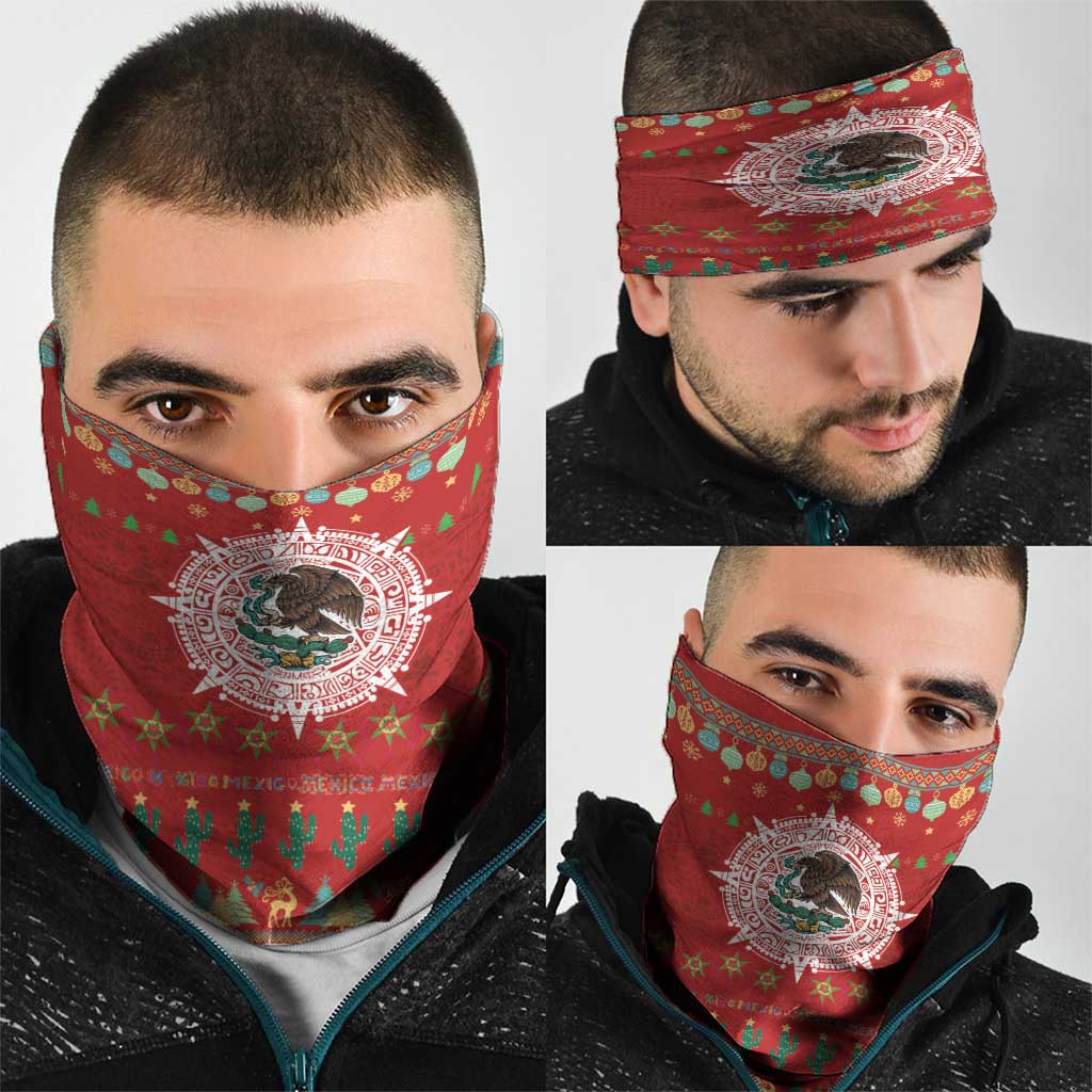 Mexico Merry Christmas Neck Gaiter Mexican Cultural Emblem Xmas Style - Polynesian Pride
