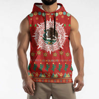 Mexico Merry Christmas Sleeveless Hoodie Mexican Cultural Emblem Xmas Style - Polynesian Pride