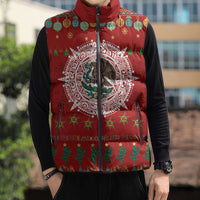 Mexico Merry Christmas Sleeveless Puffer Jacket Mexican Cultural Emblem Xmas Style - Polynesian Pride