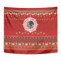 Mexico Merry Christmas Tapestry Mexican Cultural Emblem Xmas Style - Polynesian Pride