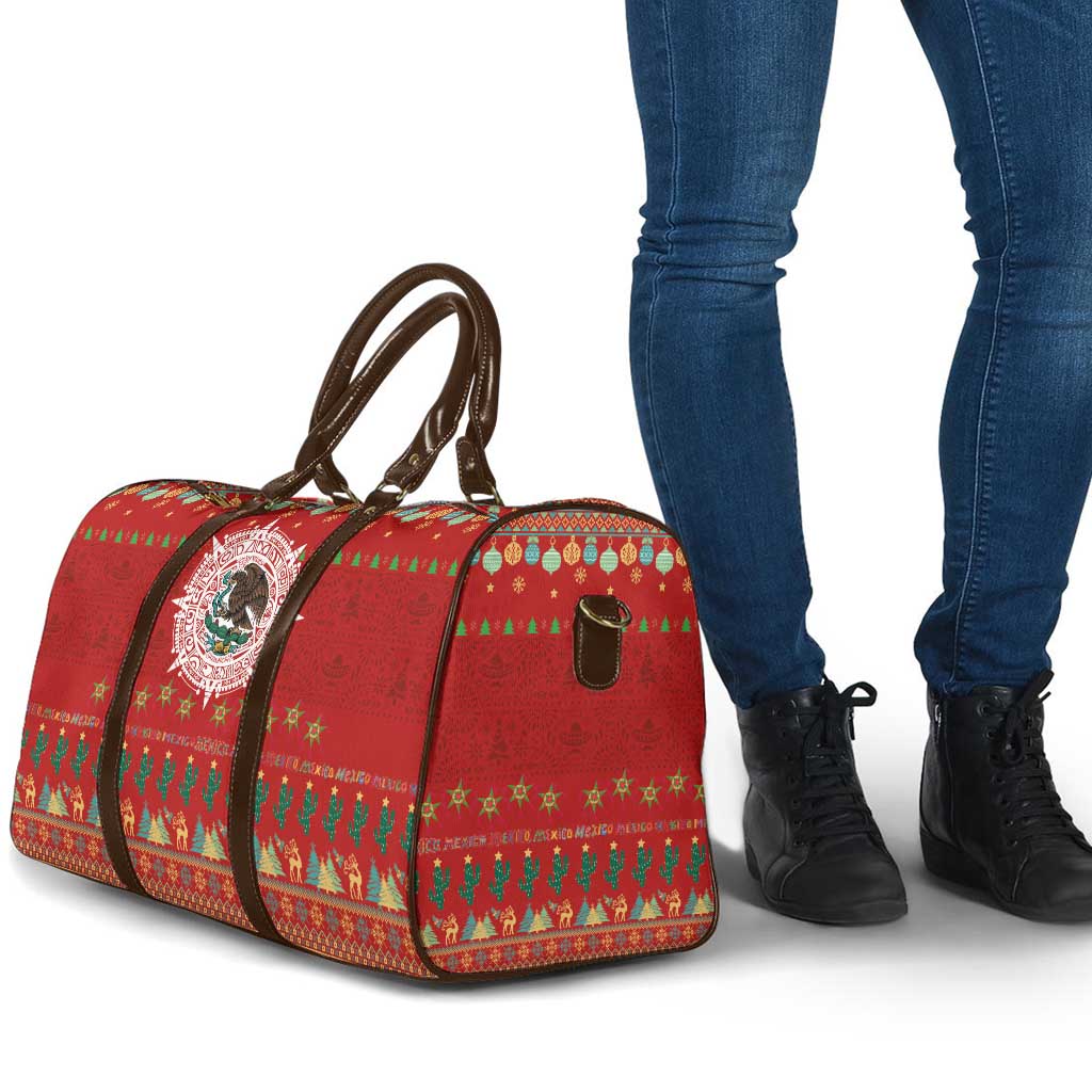 Mexico Merry Christmas Travel Bag Mexican Cultural Emblem Xmas Style - Polynesian Pride