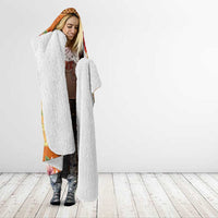 Hawaii Mele Kalikimaka Hooded Blanket Funny Santa Claus Surfing on Tropical Plants - Polynesian Pride