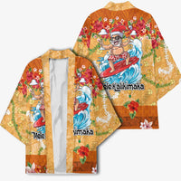 Hawaii Mele Kalikimaka Kimono Funny Santa Claus Surfing on Tropical Plants - Polynesian Pride