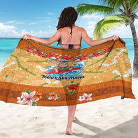 Hawaii Mele Kalikimaka Sarong Funny Santa Claus Surfing on Tropical Plants - Polynesian Pride