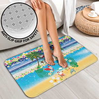 Polynesian Merry Christmas Bathroom Set Funny Santa Beach Tropical Plant and Turtle - Polynesian Pride