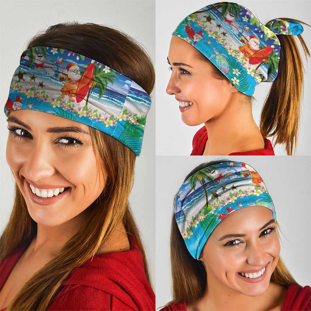 Polynesian Merry Christmas Neck Gaiter Funny Santa Beach Tropical Plant and Turtle - Polynesian Pride