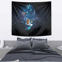 Aotearoa Matariki Tapestry Maori Tribal with Silver Fern and Tui Bird Galaxy Style - Polynesian Pride
