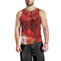 Personalised Hawaii Valentine Day Men Tank Top Couple Love Heart mix Hibiscus and Polynesian Tattoo LT03 - Polynesian Pride