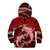 Polynesian Shark Valentine Day Kid Hoodie Hibiscus and Tribal Tattoo Red Style LT03 - Polynesian Pride
