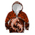 Polynesian Shark Valentine Day Kid Hoodie Hibiscus and Tribal Tattoo Orange Style LT03 Zip Hoodie Orange - Polynesian Pride