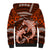 Polynesian Shark Valentine Day Sherpa Hoodie Hibiscus and Tribal Tattoo Orange Style LT03 - Polynesian Pride