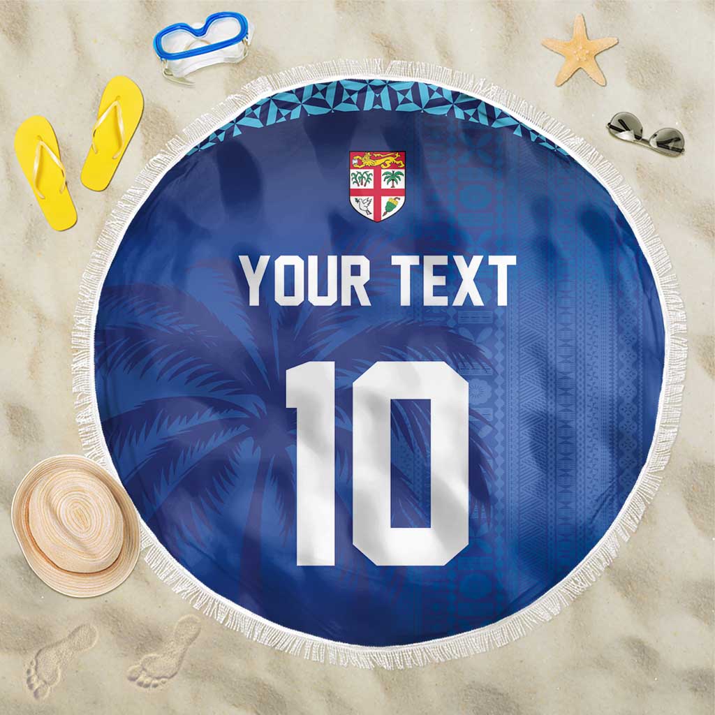 Custom Fiji Football-Towards World Cup 2026 Beach Blanket LT03 One Size 150cm Blue - Polynesian Pride