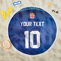 Custom Fiji Football-Towards World Cup 2026 Beach Blanket LT03 One Size 150cm Blue - Polynesian Pride