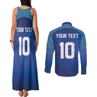 Custom Fiji Football-Towards World Cup 2026 Couples Matching Tank Maxi Dress and Long Sleeve Button Shirt