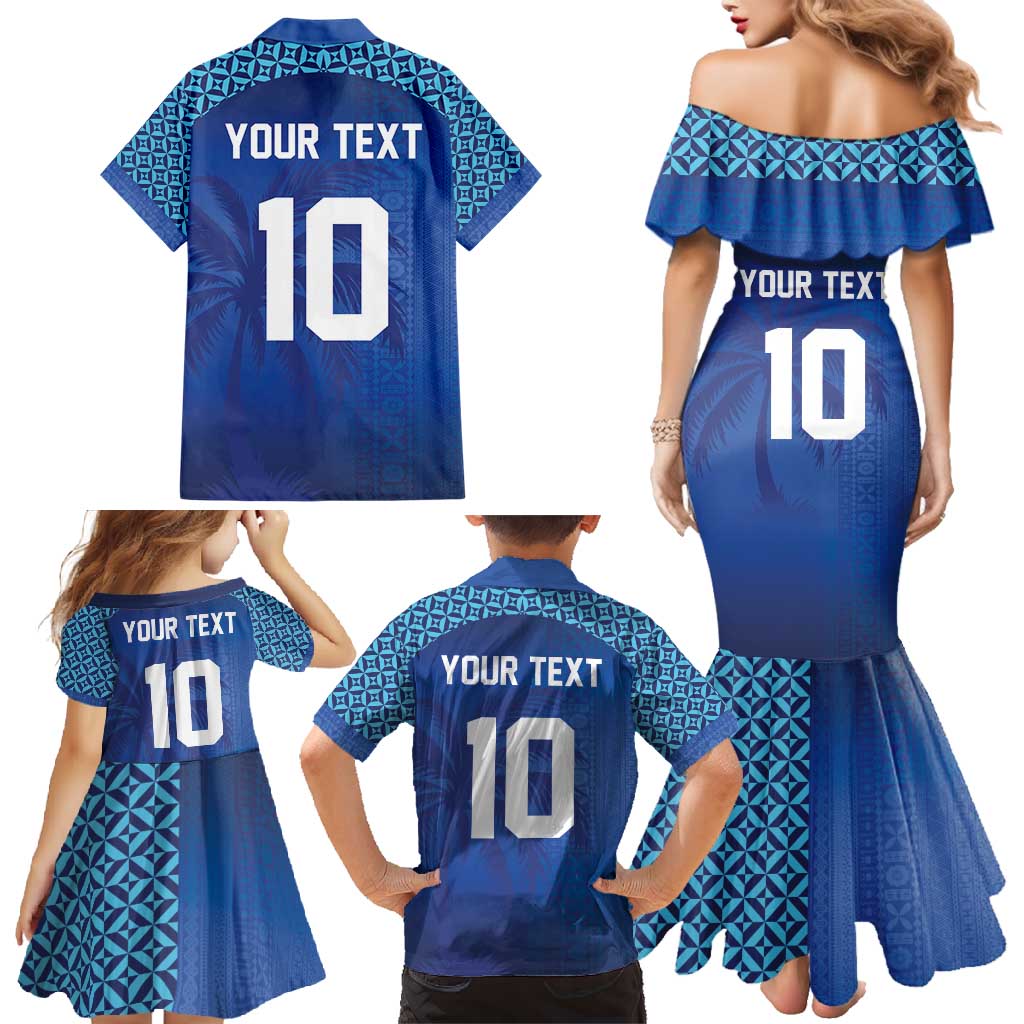Custom Fiji Football-Towards World Cup 2026 Family Matching Mermaid Dress and Hawaiian Shirt