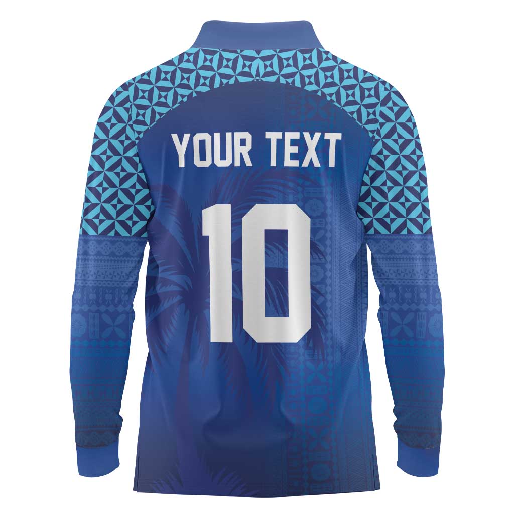 Custom Fiji Football-Towards World Cup 2026 Long Sleeve Polo Shirt