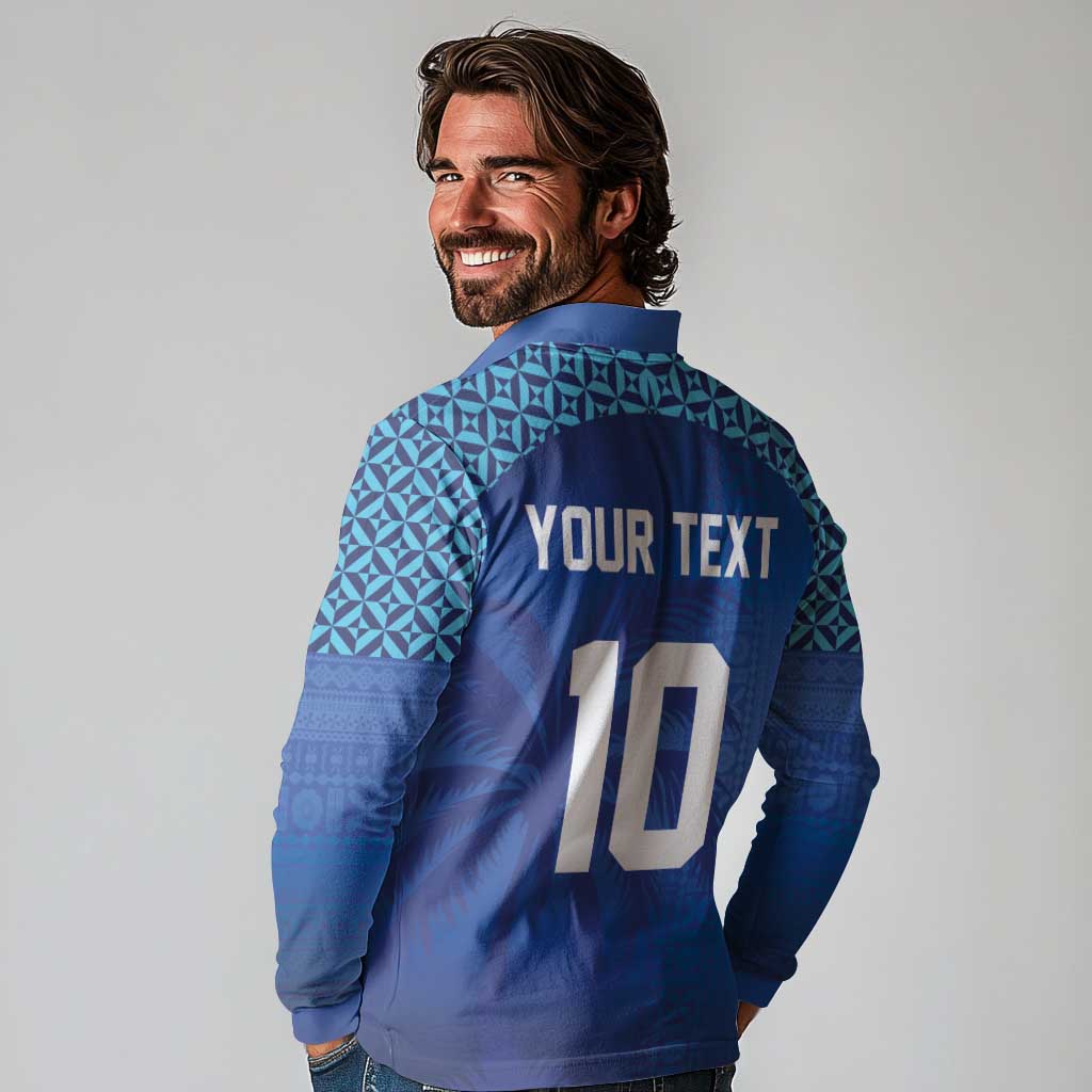 Custom Fiji Football-Towards World Cup 2026 Long Sleeve Polo Shirt