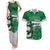 Custom Hawaii Volleyball-Kakau Motif Green Color Couples Matching Tank Maxi Dress and Hawaiian Shirt