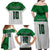 Custom Hawaii Volleyball-Kakau Motif Green Color Family Matching Off Shoulder Maxi Dress and Hawaiian Shirt