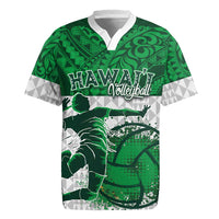 Custom Hawaii Volleyball-Kakau Motif Green Color Rugby Jersey
