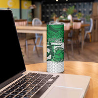 Custom Hawaii Volleyball-Kakau Motif Green Color Skinny Tumbler