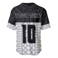 Custom Hawaii Volleyball-Kakau Motif Grayscale Color Baseball Jersey