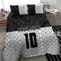 Custom Hawaii Volleyball-Kakau Motif Grayscale Color Bedding Set