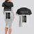 Custom Hawaii Volleyball-Kakau Motif Grayscale Color Couples Matching Long Sleeve Bodycon Dress and Hawaiian Shirt
