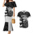 Custom Hawaii Volleyball-Kakau Motif Grayscale Color Couples Matching Mermaid Dress and Hawaiian Shirt