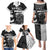 Custom Hawaii Volleyball-Kakau Motif Grayscale Color Family Matching Puletasi and Hawaiian Shirt