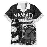 Custom Hawaii Volleyball-Kakau Motif Grayscale Color Family Matching Puletasi and Hawaiian Shirt