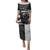 Custom Hawaii Volleyball-Kakau Motif Grayscale Color Family Matching Puletasi and Hawaiian Shirt