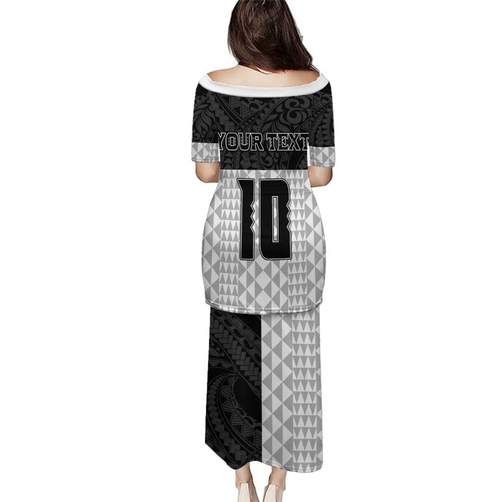 Custom Hawaii Volleyball-Kakau Motif Grayscale Color Puletasi