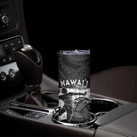 Custom Hawaii Volleyball-Kakau Motif Grayscale Color Skinny Tumbler