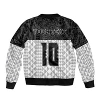Custom Hawaii Volleyball-Kakau Motif Grayscale Color Sleeve Zip Bomber Jacket